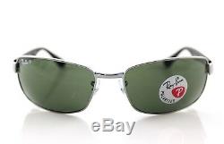 POLARIZED New RAY-BAN Active Green Lens Gunmetal Frame Sunglasses RB 3478 004/58