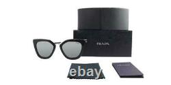 PRADA Sunglasses PR53SS 1AB6N2 Black Frame With Silver Mirror Gradient Lens NEW