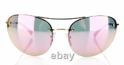 PRADA Women's Sport SPS 51R ZVN-5L2 Gold Pink Mirrored Authentic Sunglasses 59mm