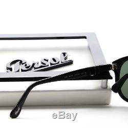 Persol 649 Aviator Sunglasses 95/58 Black / Grey Green Polarized PO0649 54 mm