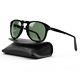 Persol 714 Folding Sunglasses 95/58 Black Grey Green Polarized Lens Po0714 52 Mm