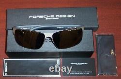 Porsche Design P8573 A Palladium / Blue Sunglasses New in Box P 8573 Men Women