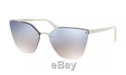 Prada CINEMA Sunglasses SPR68T SPR 68T NEW 1BC5R0 Silver Fashion Cat Eye 63mm