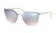 Prada Cinema Sunglasses Spr68t Spr 68t New 1bc5r0 Silver Fashion Cat Eye 63mm