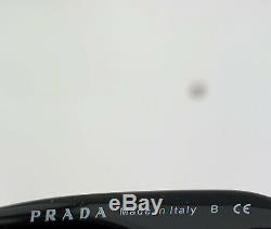 Prada Cateye Sunglasses SPR 10T 1AB-5S0 Black Gold Frame Gray Lens Ornate NEW