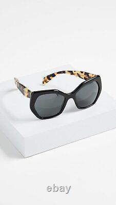 Prada Heritage PR 16RS 1AB5S0 Black Plastic Butterfly Sunglasses Grey Lens