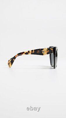 Prada Heritage PR 16RS 1AB5S0 Black Plastic Butterfly Sunglasses Grey Lens