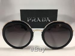 Prada PR50TS Round Black Women Sunglasses 1AB0A7 100% UV