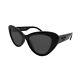 Prada Pr 13ysf 1ab5s0 Black Plastic Cat-eye Sunglasses Grey Lens