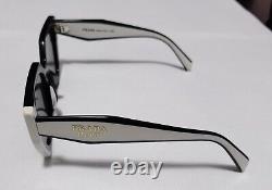 Prada PR 15WSF 09Q5S0 Black White Grey 55 mm Women Sunglasses AUTHENTIC