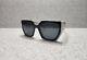 Prada Pr 15ws 09q550 Black White Dark Grey Lenses Women Cateye Sunglasses