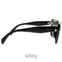 Prada PR 16TS 1AB5S0 Black Plastic Cat-Eye Sunglasses Grey Lens