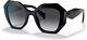 Prada Pr 16ws 1ab5d1 Black Plastic Geometric Sunglasses Grey Gradient Lens