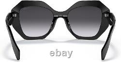 Prada PR 16WS 1AB5D1 Black Plastic Geometric Sunglasses Grey Gradient Lens