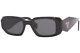 Prada Spr-17w 1ab-5s0 Sunglasses Women's Black/dark Grey Lenses Rectangular 49mm