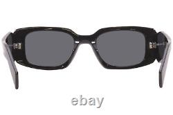 Prada SPR-17W 1AB-5S0 Sunglasses Women's Black/Dark Grey Lenses Rectangular 49mm