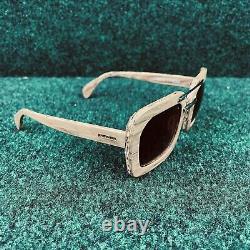 Prada Sunglasses Designer Square Wood Grain Brown 30RS 51-26-135 Made In Italy