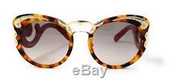 Prada Sunglasses PR07TS VAH4K0 Havana Gold Pink/Gradient Grey Womens 54X22X140
