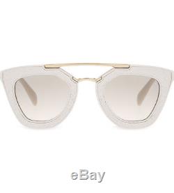 Prada Sunglasses PR14SS UFP3H2 Women's Ivory White Frame / Brown Gradient Lenses