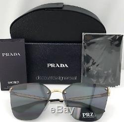 Prada Sunglasses Polarized Brand New SPR 68TS 7OE5Z1 ANTIQUE GOLD / GRAY 63mm