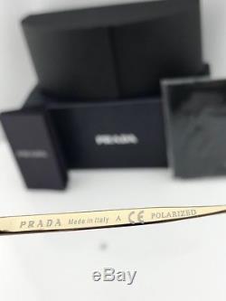 Prada Sunglasses Polarized Brand New SPR 68T ZVN-5N2 Gold/Gold Mirror Polarized