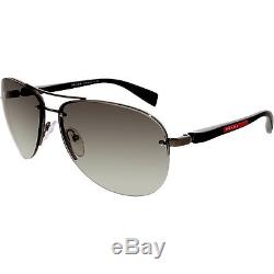 Prada Women's Gradient Linea Rossa PS56MS-5AV3M1-62 Black Aviator Sunglasses