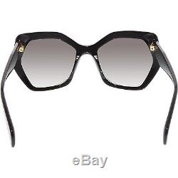 Prada Women's Gradient PR16RS-1AB0A7-56 Black Round Sunglasses
