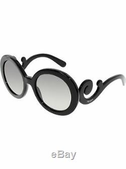 Prada Women's Gradient PR27NS-1AB3M1-55 Black Round Sunglasses