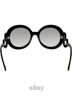 Prada Women's Gradient PR27NS-1AB3M1-55 Black Round Sunglasses
