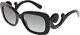 Prada Women's Gradient Pr27os-1ab3m1-54 Black Rectangle Sunglasses