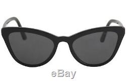 Prada Women's SPR01V SPR/01/V 1AB-5S0 Black Fashion Cat Eye Sunglasses 56mm