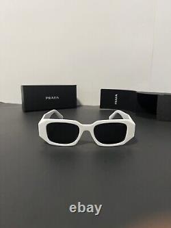 Prada Women's Sunglasses White / Dark Grey Lens