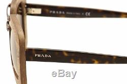 Prada Womens SPR 30R UBT0A7 Dark Wood Havana Sunglasses Authentic New