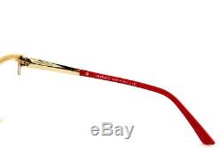 RARE Genuine VERSACE Red Pale Gold Cat Eye Glasses Half Rim Frame VE 1235 1376