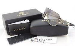 RARE NEW Genuine VERSACE Rock Icons Pale Gold Shield Sunglasses VE 2166 1252/8G