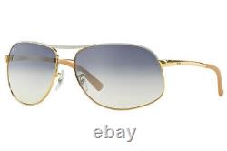 RARE NEW RAY-BAN Gold White Blue Aviator Metal Mirror Sunglasses RB 3387 077/7B