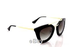 RARE New PRADA CINEMA Collection Black Gold Sunglasses SPR 09Q 1AB0A7 PR 09QS