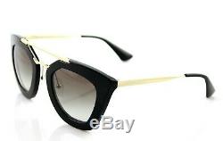 RARE New PRADA CINEMA Collection Black Gold Sunglasses SPR 09Q 1AB0A7 PR 09QS