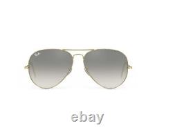 RAY BAN 3025 AVIATOR Sunglasses LIGHT GRAY GRADIENT Lens GOLD Frame58/14