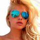 Ray Ban Aviator Blue Mirrored Rb3025 Gold Frame Sunglasses 58/14