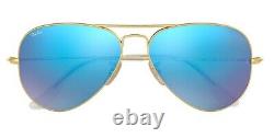 RAY BAN AVIATOR BLUE MIRRORED RB3025 GOLD Frame Sunglasses 58/14