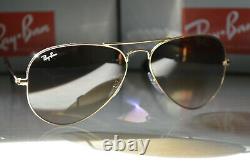 RAY BAN AVIATOR Sunglasses LIGHT BROWN GRADIENT Lens, GOLD Frame RB3025 58/14