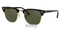 RAY BAN CLUBMASTER RB3016 W0365 Sunglasses size 51/21 Lens CLASSIC GREEN