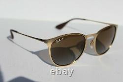RAY-BAN Erika POLARIZED RB3539 Sunglasses 112/T5 Gold/Brown Gradient NEW Italy