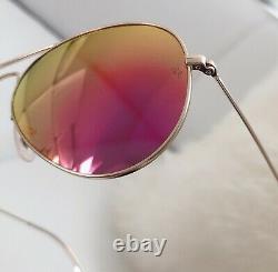 RAY BAN FLASH MIRROR AVIATOR PINK WOMEN UNISEX 58mm sunglasses NEW USA