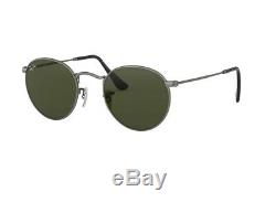 RAY BAN RB3447 Sunglasses ROUND METAL 50-21, Classic Green Lens, Gunmetal Frame
