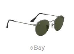 RAY BAN RB3447 Sunglasses ROUND METAL 50-21, Classic Green Lens, Gunmetal Frame