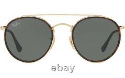 RAY BAN RB3647N Sunglasses DOUBLE BRIDGE 51/22 Gold Frame / Classic Lens