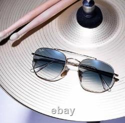 RAY BAN RB3648 Sunglasses Marshal 54/21 GOLD Frame, BLUE GRADIENT Lens