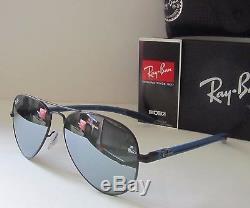 RAY-BAN RB 8307 006/40 Matte Black Blue Sunglasses Authentic New! Carbon Fiber